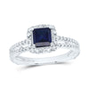 Sterling Silver Womens Princess Synthetic Blue Sapphire Solitaire Ring 7/8 Cttw