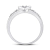 10kt White Gold Womens Round Diamond Heart Promise Ring .03 Cttw