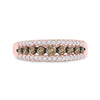 10kt Rose Gold Womens Round Brown Diamond Band Ring 1/2 Cttw