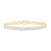 14kt Yellow Gold Womens Round Diamond Fashion Bracelet 7-3/8 Cttw
