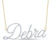 10kt Yellow Gold Womens Round Diamond DEBRA Name Necklace 7/8 Cttw