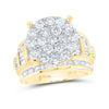 10kt Yellow Gold Round Diamond Cluster Bridal Wedding Engagement Ring 3 Cttw