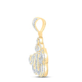 10kt Yellow Gold Mens Round Diamond Allah Islam Charm Pendant 1-1/2 Cttw