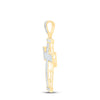 10kt Yellow Gold Mens Round Diamond Cross Charm Pendant 3/4 Cttw