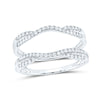 14kt White Gold Womens Round Diamond Solitaire Enhancer Wedding Band 1/3 Cttw