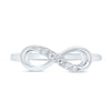 10kt White Gold Womens Round Diamond Infinity Band Ring 1/20 Cttw