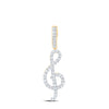 10kt Yellow Gold Womens Round Diamond Music Treble Note Pendant 3/8 Cttw