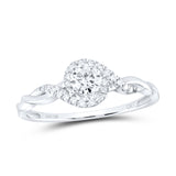 10kt White Gold Round Diamond Solitaire Bridal Wedding Engagement Ring 1/3 Cttw