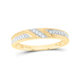 14kt Yellow Gold His Hers Round Diamond Cluster Matching Wedding Set 1/2 Cttw
