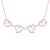 10kt Rose Gold Womens Round Diamond Convertible Heart Necklace 3/8 Cttw