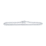 14kt White Gold Womens Round Diamond Classic Tennis Bracelet 4 Cttw