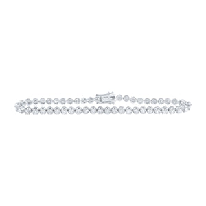 14kt White Gold Womens Round Diamond Classic Tennis Bracelet 4 Cttw
