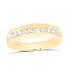 14kt Yellow Gold Mens Round Diamond Wedding Single Row Band Ring 1/2 Cttw