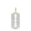 10kt Yellow Gold Mens Round Diamond Razor Blade Charm Pendant 1 Cttw