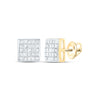14kt Yellow Gold Womens Princess Diamond Square Earrings 5/8 Cttw