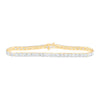 10kt Yellow Gold Womens Round Diamond Classic Tennis Bracelet 2 Cttw