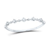 10kt White Gold Womens Round Diamond Bead Dot Stackable Ring 1/20 Cttw