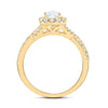 14kt Yellow Gold Pear Diamond Halo Bridal Wedding Engagement Ring 1 Cttw
