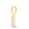 10kt Yellow Gold Womens Round Diamond A Initial Letter Pendant .03 Cttw