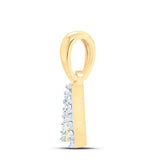 10kt Yellow Gold Womens Round Diamond A Initial Letter Pendant .03 Cttw