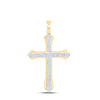 10kt Yellow Gold Mens Round Diamond Cross Charm Pendant 1/5 Cttw
