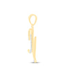 10kt Yellow Gold Womens Round Diamond M Initial Letter Pendant 1/20 Cttw