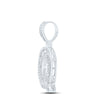 10kt White Gold Mens Baguette Diamond Q Initial Letter Pendant 1/2 Cttw