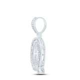 10kt White Gold Mens Baguette Diamond Q Initial Letter Pendant 1/2 Cttw