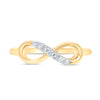 10kt Yellow Gold Womens Round Diamond Infinity Ring 1/20 Cttw