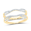 14kt Yellow Gold Womens Round Diamond Curved Wrap Ring Guard Enhancer 1/3 Cttw