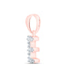 10kt Rose Gold Womens Round Diamond E Initial Letter Pendant 1/20 Cttw