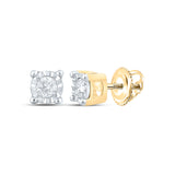 10kt Yellow Gold Round Diamond Stud Earrings 1/5 Cttw