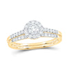 14kt White Gold Round Diamond Bridal Wedding Ring Band Set 1/2 Cttw