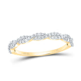 10kt Yellow Gold Womens Round Diamond Twist Stackable Band Ring 1/6 Cttw