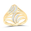 10kt Yellow Gold Womens Round Diamond Fashion Ring 1/20 Cttw