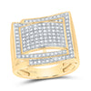 10kt Yellow Gold Mens Round Diamond Domed Cluster Ring 1/2 Cttw