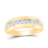 10kt Yellow Gold Mens Round Diamond Wedding Single Row Band Ring 1/2 Cttw