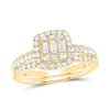 14kt Yellow Gold Baguette Diamond Bridal Wedding Ring Band Set 3/4 Cttw