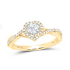 10kt Yellow Gold Womens Round Diamond Heart Ring 1/3 Cttw