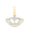 10kt Yellow Gold Womens Round Diamond Crown Pendant 1/8 Cttw