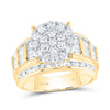 10kt Yellow Gold Round Diamond Cluster Bridal Wedding Engagement Ring 2 Cttw