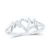 10kt White Gold Womens Round Diamond Mom Ring 1/12 Cttw