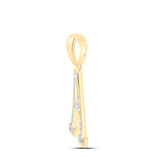10kt Yellow Gold Womens Round Diamond Initial A Letter Pendant 1/12 Cttw