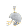 10kt Yellow Gold Mens Round Diamond Football Helmet Charm Pendant 3/4 Cttw