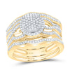 10kt Yellow Gold Round Diamond Bridal Wedding Ring Band Set 1/2 Cttw