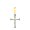 10kt Yellow Gold Womens Round Diamond Cross Pendant 1/12 Cttw