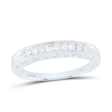 10kt White Gold Womens Round Diamond I Love You Band Ring 1/5 Cttw