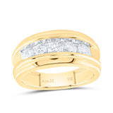 14kt Yellow Gold Mens Round Diamond Wedding Channel Set Band Ring 1 Cttw