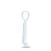 10kt White Gold Womens Round Diamond L Initial Letter Pendant 1/20 Cttw