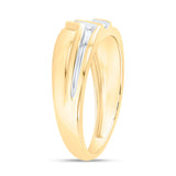 10kt Two-tone Gold Mens Round Diamond Wedding Band Ring 1/8 Cttw